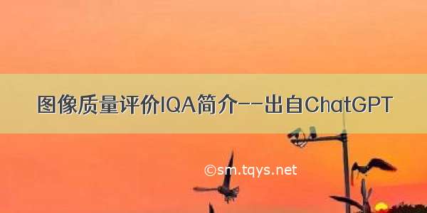 图像质量评价IQA简介--出自ChatGPT