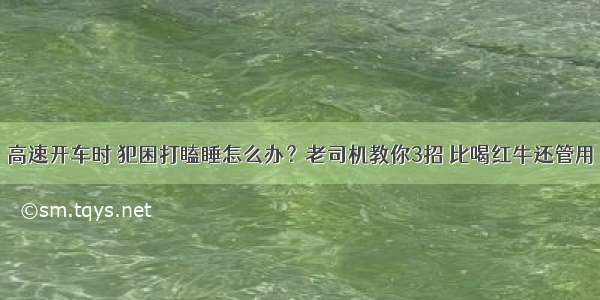 高速开车时 犯困打瞌睡怎么办？老司机教你3招 比喝红牛还管用