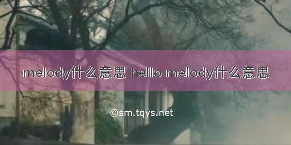 melody什么意思 hello melody什么意思