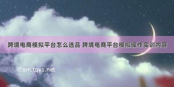 跨境电商模拟平台怎么选品 跨境电商平台模拟操作实训内容