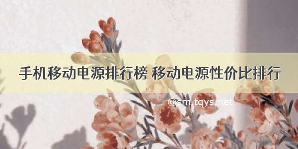 手机移动电源排行榜 移动电源性价比排行