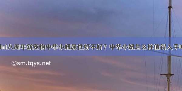 dnf八周年新宠物中华小妞属性好不好？中华小妞怎么样值得入手吗