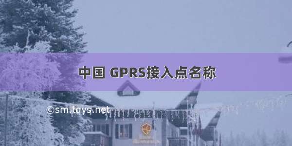 中国 GPRS接入点名称