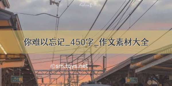 你难以忘记_450字_作文素材大全