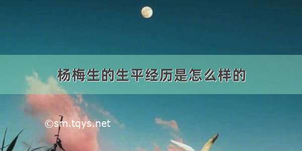 杨梅生的生平经历是怎么样的