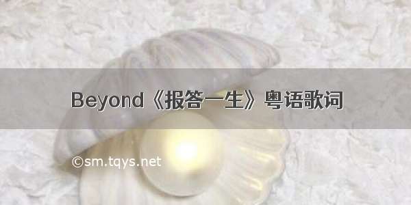 Beyond《报答一生》粤语歌词