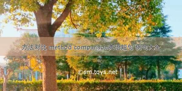 方法对比 method comparison英语短句 例句大全