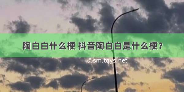 陶白白什么梗 抖音陶白白是什么梗？