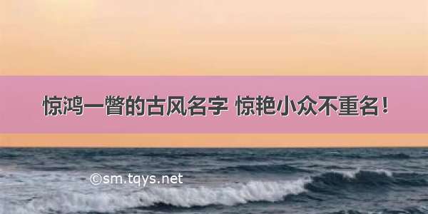 惊鸿一瞥的古风名字 惊艳小众不重名！