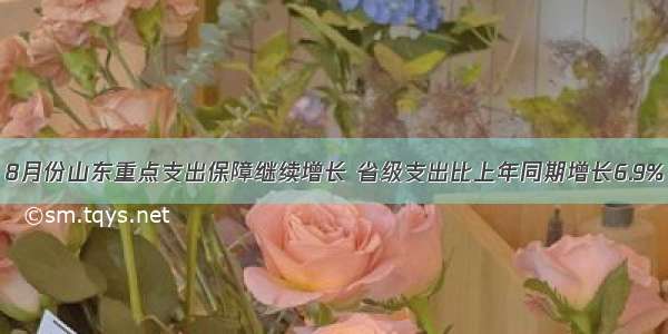 8月份山东重点支出保障继续增长 省级支出比上年同期增长6.9%