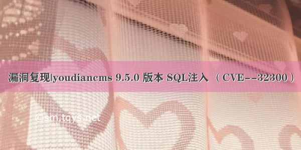 漏洞复现|youdiancms 9.5.0 版本 SQL注入 （CVE--32300）