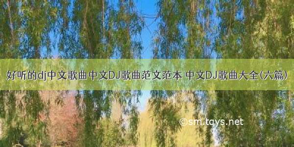 好听的dj中文歌曲中文DJ歌曲范文范本 中文DJ歌曲大全(六篇)