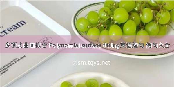 多项式曲面拟合 Polynomial surface fitting英语短句 例句大全