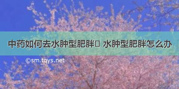 中药如何去水肿型肥胖	 水肿型肥胖怎么办