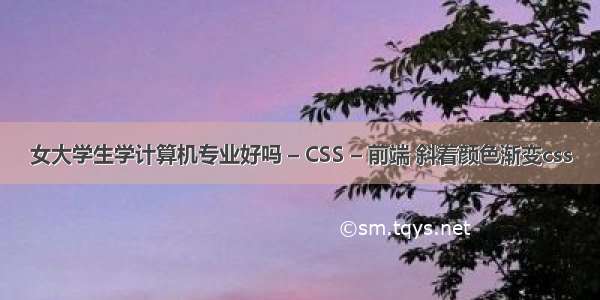 女大学生学计算机专业好吗 – CSS – 前端 斜着颜色渐变css