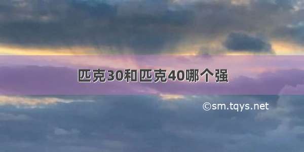 匹克30和匹克40哪个强