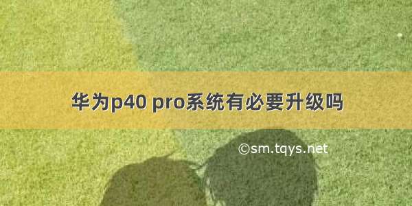 华为p40 pro系统有必要升级吗