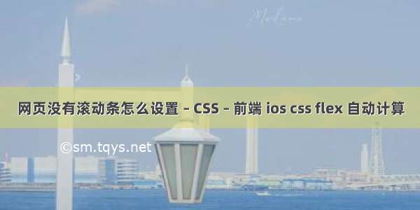 网页没有滚动条怎么设置 – CSS – 前端 ios css flex 自动计算