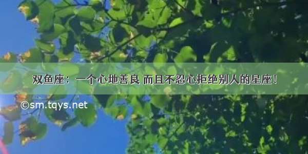 双鱼座：一个心地善良 而且不忍心拒绝别人的星座！