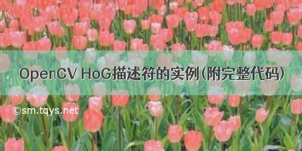 OpenCV HoG描述符的实例(附完整代码)