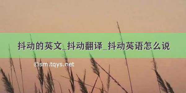 抖动的英文_抖动翻译_抖动英语怎么说