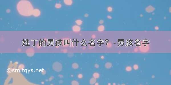 姓丁的男孩叫什么名字？-男孩名字