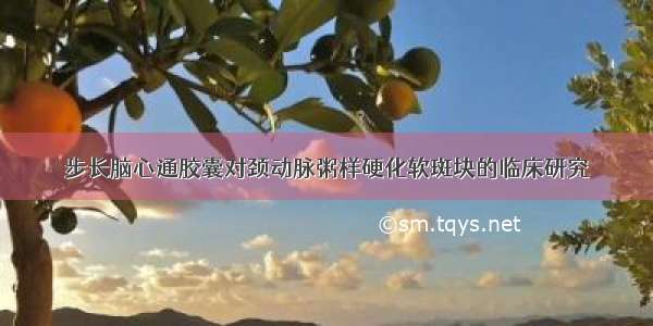 步长脑心通胶囊对颈动脉粥样硬化软斑块的临床研究