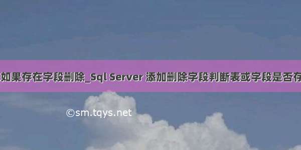 mysql如果存在字段删除_Sql Server 添加删除字段判断表或字段是否存在得到