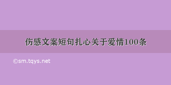 伤感文案短句扎心关于爱情100条