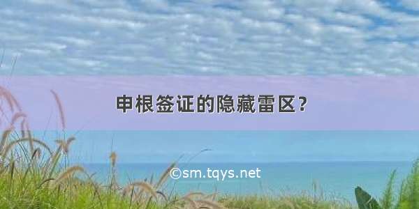 申根签证的隐藏雷区？