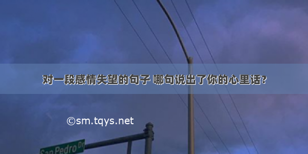 对一段感情失望的句子 哪句说出了你的心里话？