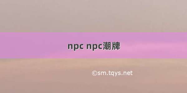 npc npc潮牌