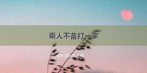 乘人不备打一字