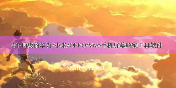 4个顶级的华为/小米/OPPO/Vivo手机屏幕解锁工具软件