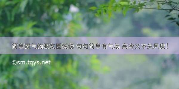 简单霸气的朋友圈说说 句句简单有气场 高冷又不失风度！