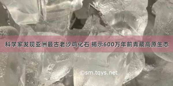 科学家发现亚洲最古老沙鸡化石 揭示600万年前青藏高原生态