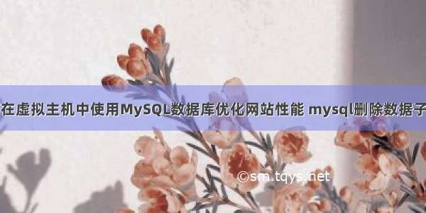 如何在虚拟主机中使用MySQL数据库优化网站性能 mysql删除数据子查询