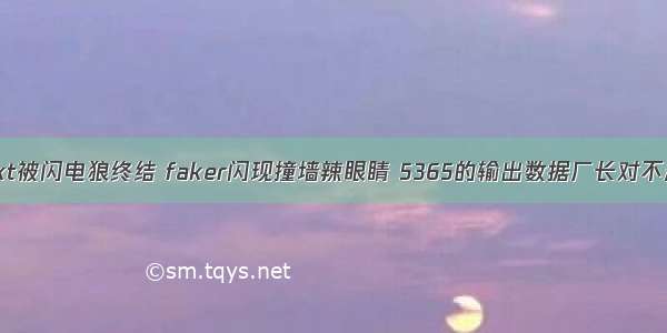 skt被闪电狼终结 faker闪现撞墙辣眼睛 5365的输出数据厂长对不起