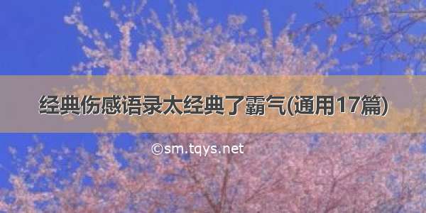 经典伤感语录太经典了霸气(通用17篇)