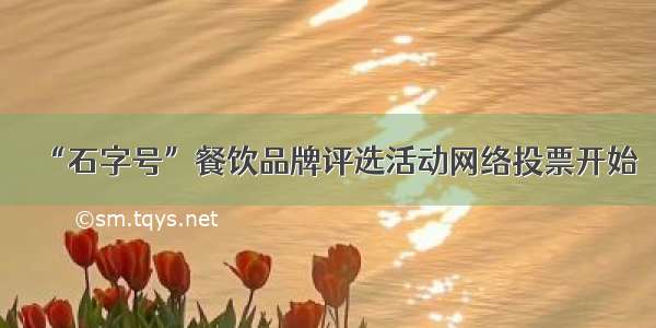 “石字号”餐饮品牌评选活动网络投票开始