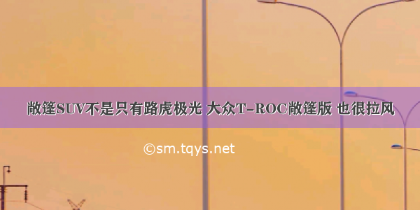 敞篷SUV不是只有路虎极光 大众T-ROC敞篷版 也很拉风