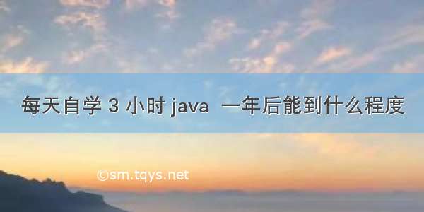 每天自学 3 小时 java  一年后能到什么程度