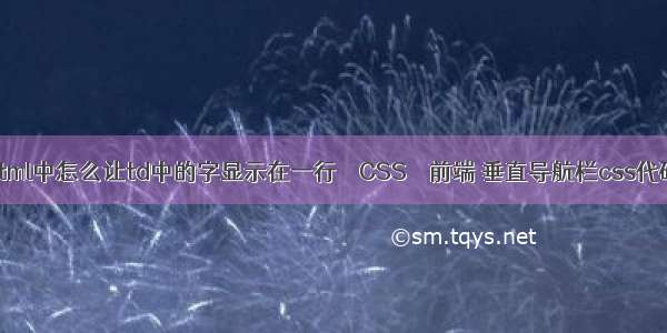 html中怎么让td中的字显示在一行 – CSS – 前端 垂直导航栏css代码