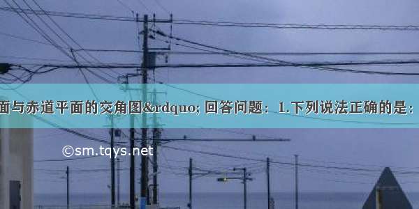 读&ldquo;黄道平面与赤道平面的交角图&rdquo; 回答问题：1.下列说法正确的是：A.目前的黄赤交角