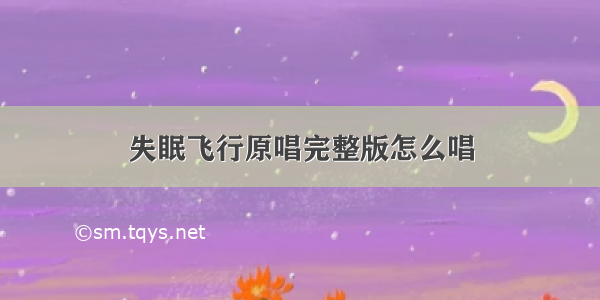 失眠飞行原唱完整版怎么唱