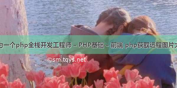 作为一个php全栈开发工程师 – PHP基础 – 前端 php获取远程图片大小