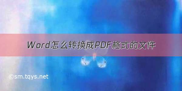 Word怎么转换成PDF格式的文件