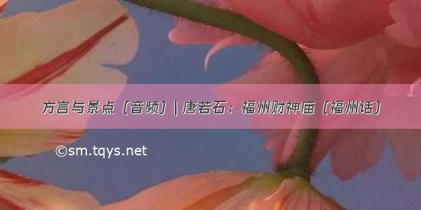 方言与景点（音频）| 唐若石：福州财神庙（福州话）