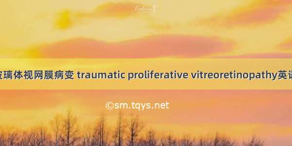 外伤性增殖性玻璃体视网膜病变 traumatic proliferative vitreoretinopathy英语短句 例句大全