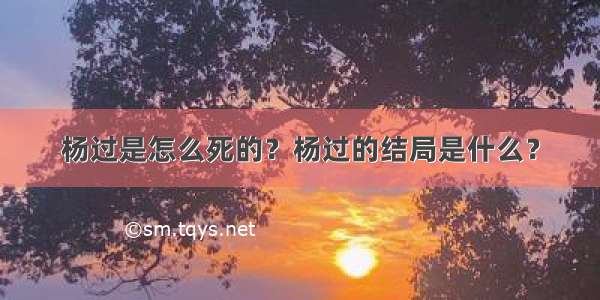 杨过是怎么死的？杨过的结局是什么？